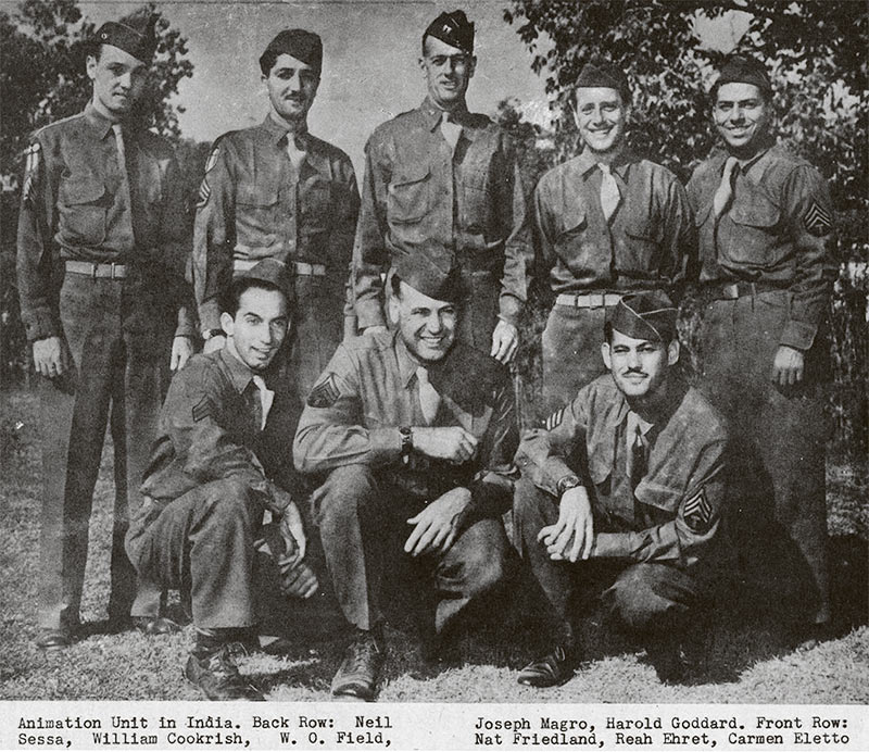 Joe Magro serving during World War II, 1945. Top row, second from left.