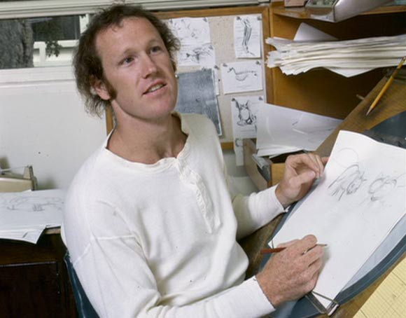 Glen Keane working on "The Fox and the Hound."