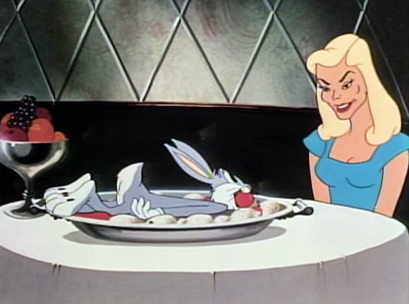 Lauren Bacall was also caricatured in the 1947 Warner Bros. short "Slick Hare."
