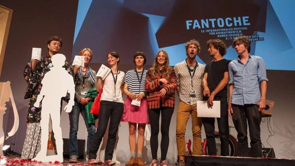 Fantoche 2014 festival winners, from left to right: Mirai Mizue, Dictynna Hood, Anna Benner, Olesya Shchukina, Joana Locher, Mauro Carraro, Mathieu Epiney, Nils Hedinger (click to enlarge).
