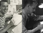 Don Lusk (left) working on "Pinocchio" and Willis Pyle animated on a UPA industrial film ca. mid-1940s.
