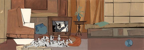 Color styling key by Walt Peregoy for "101 Dalmatians."
