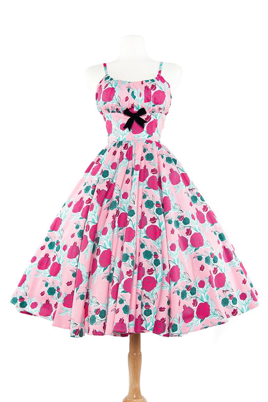 Ella dress in lips and roses print in pink. (Click to enlarge.)