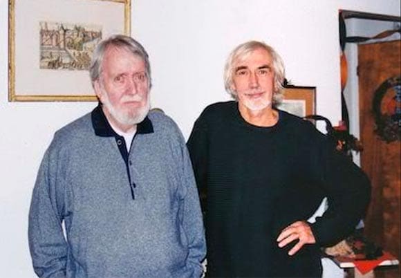 Paul Driessen (right) with his mentor Jim Hiltz in 2001.