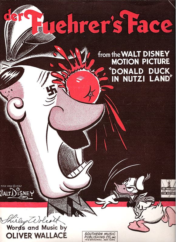 "Der Fuehrer's Face" sheet music cover drawn by Ward Kimball.