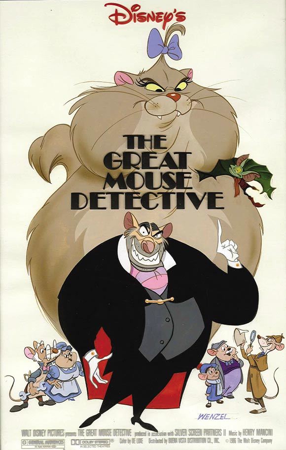 "The Great Mouse Detective" poster concept illustration by Paul Wenzel