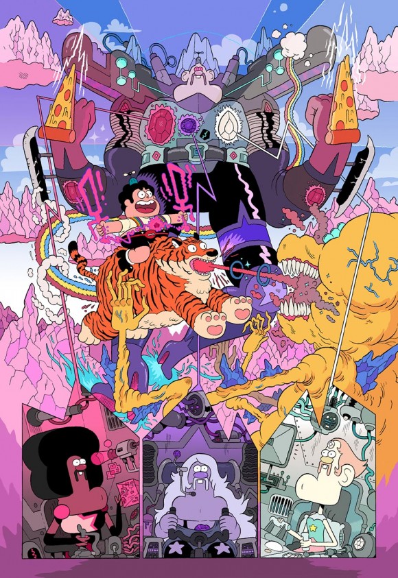 "Steven Universe"/"Uncle Grandpa" Cross-over poster by Nick Edwards. (Click to enlarge.)