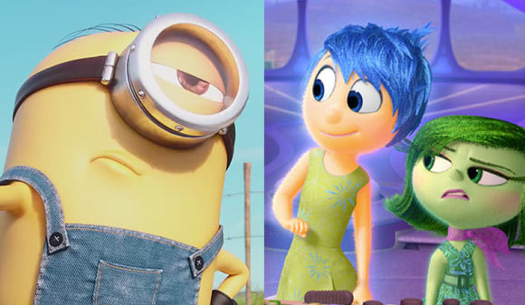 "Minions" (left) and "Inside Out" are both big hits around the globe.
