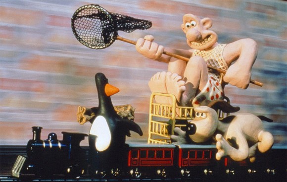 Wallace and Gromit in "The Wrong Trousers" (1993).