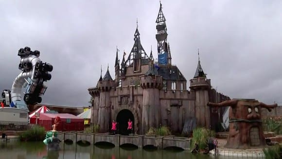 Dismaland's castle is dismal. (Click to enlarge.)