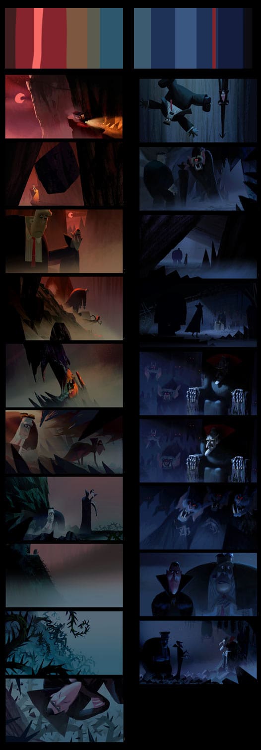 Color script for the unused "Meet Vlad" sequence.