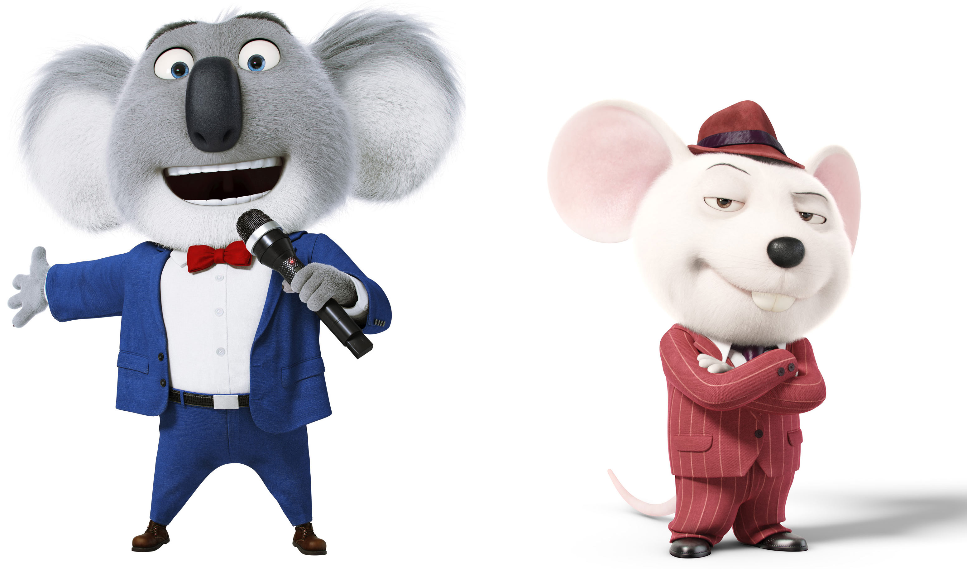 Buster Moon (Matthew McConaughey) and the mouse Mike (Seth MacFarlane). Photo: Illumination Entertainment/Universal Pictures)