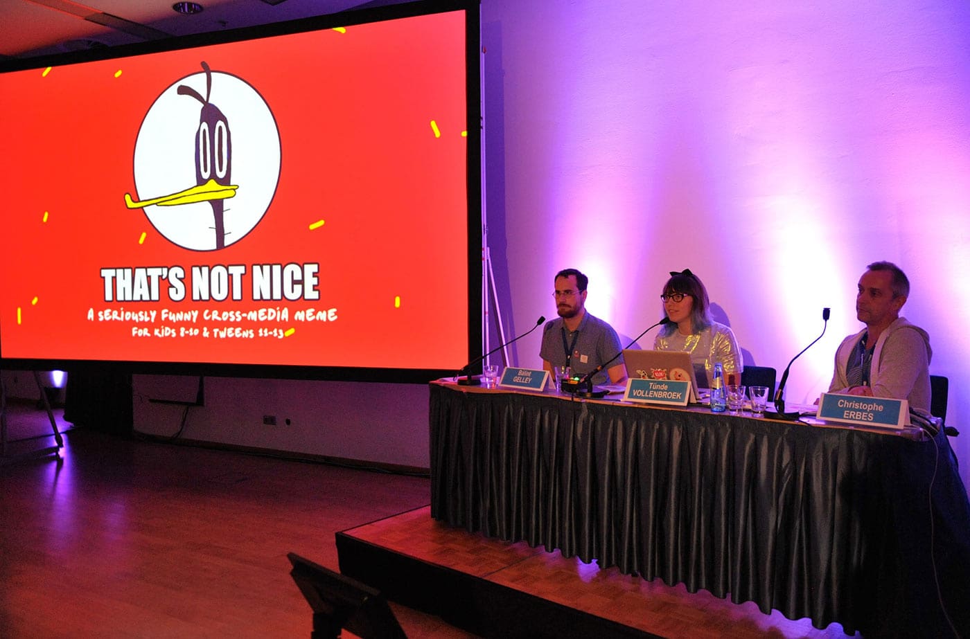 Pitching my cross-media micro-short project "That's Not Nice" created with Bálint Gelley.