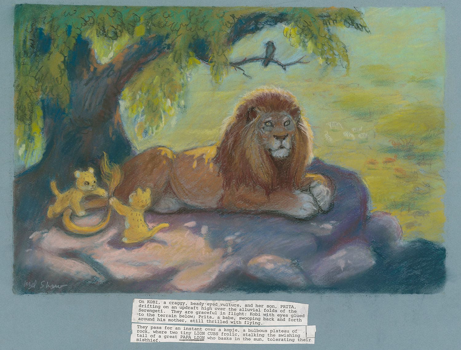 Mel Shaw, concept art for "The Lion King," c. 1992. (Image: The Walt Disney Animation Research Library, © Disney.)