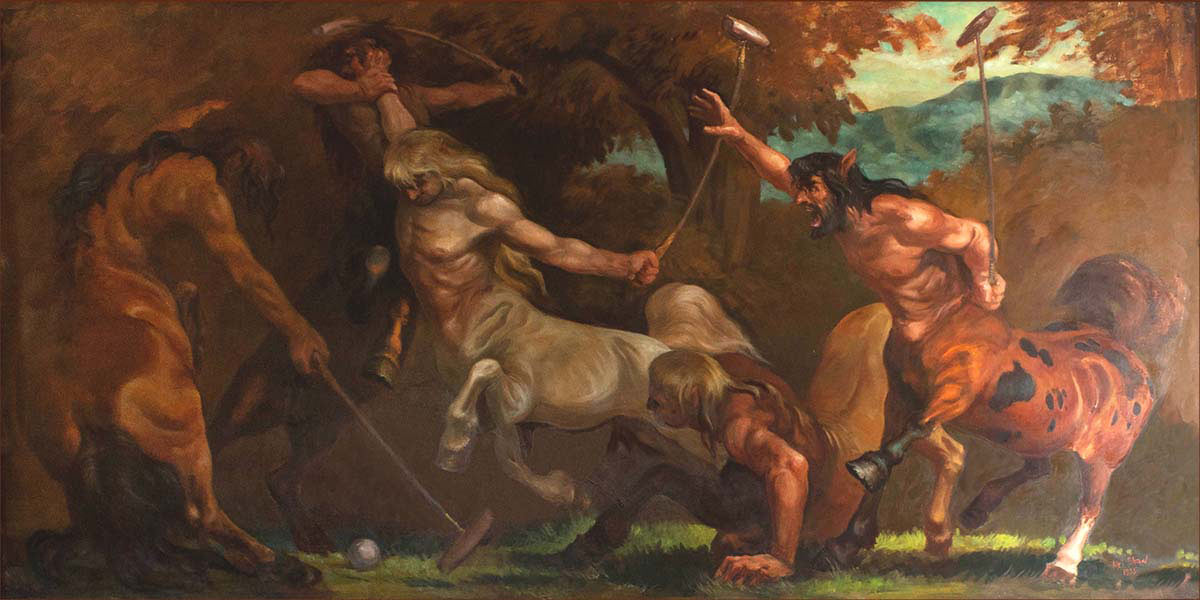 Mel Shaw painting, "The Centaurs." (Image: Courtesy Rick and Janet Shaw and Melissa Couch, © Mel Shaw Studios.)