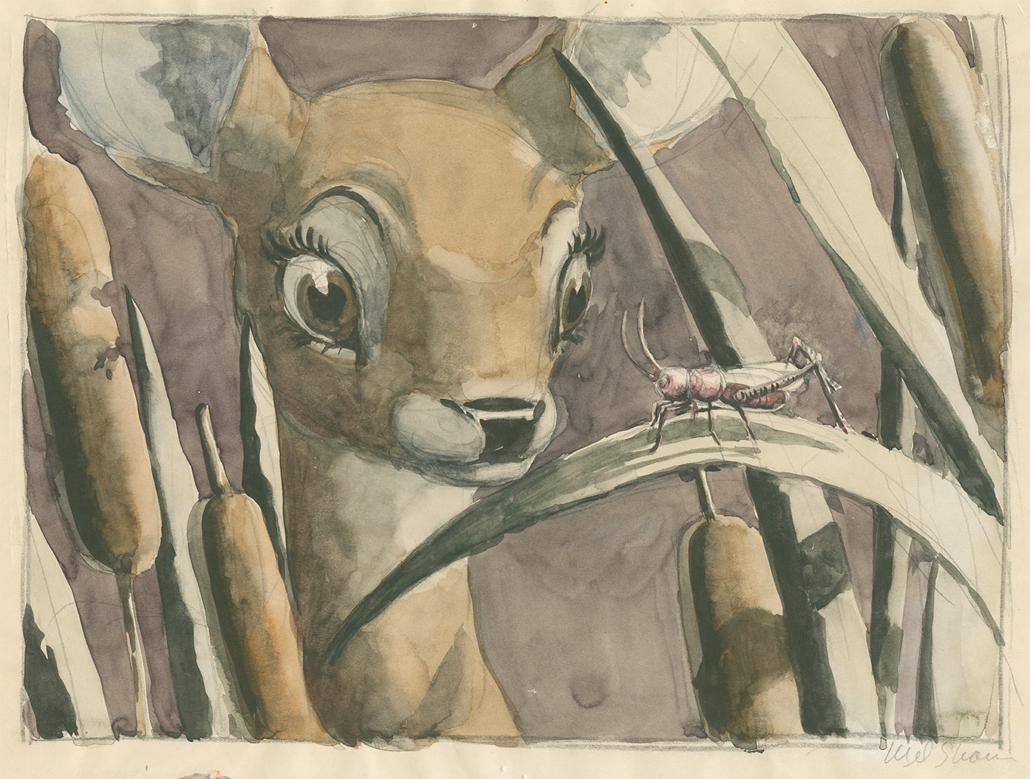 Mel Shaw, visual development for "Bambi," c. 1942. (Image: Rick and Janet Shaw and Melissa Couch, © Disney.)