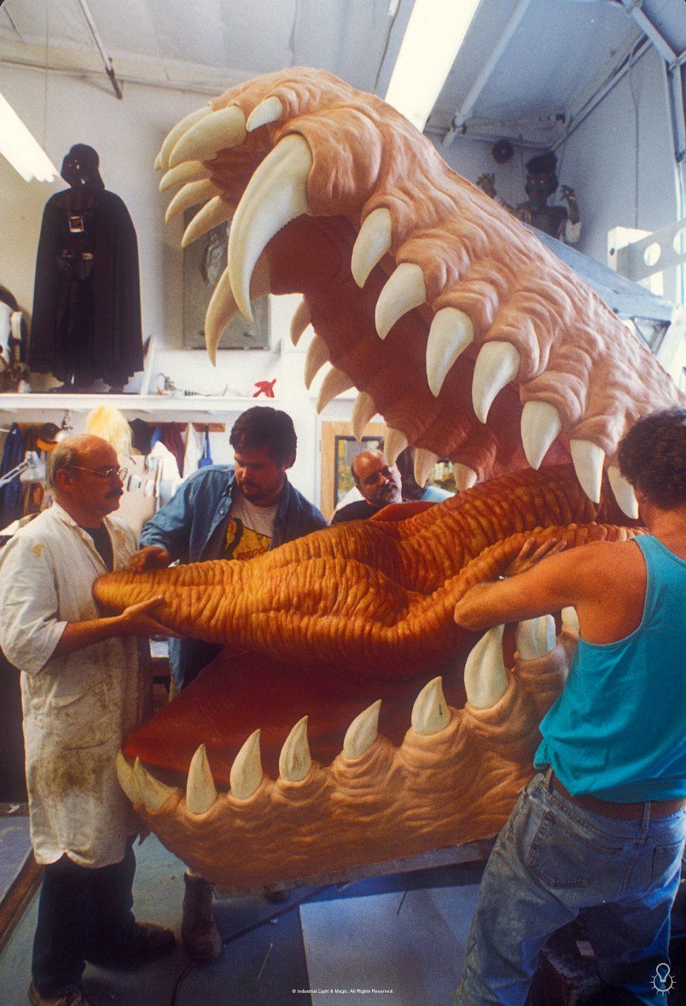 ILM’s Model Shop made a practical dragon piece for a scene of Bowen inside Draco’s mouth.