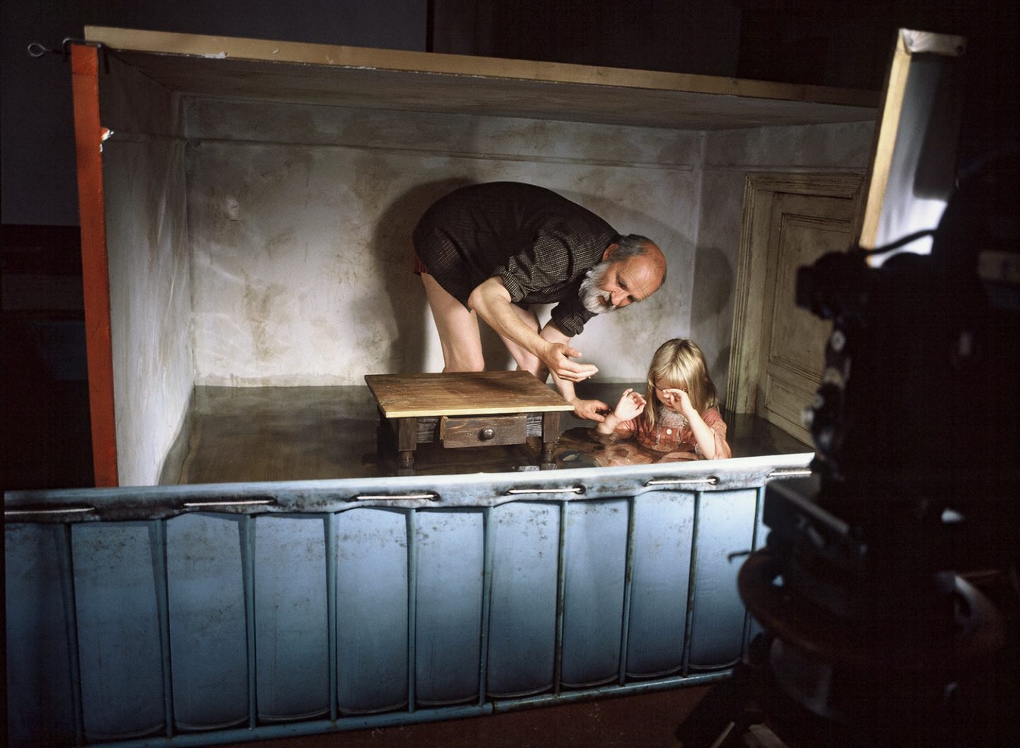 Behind the scenes of "Alice," Svankmajer's first feature film. Photo credit: Athanor.
