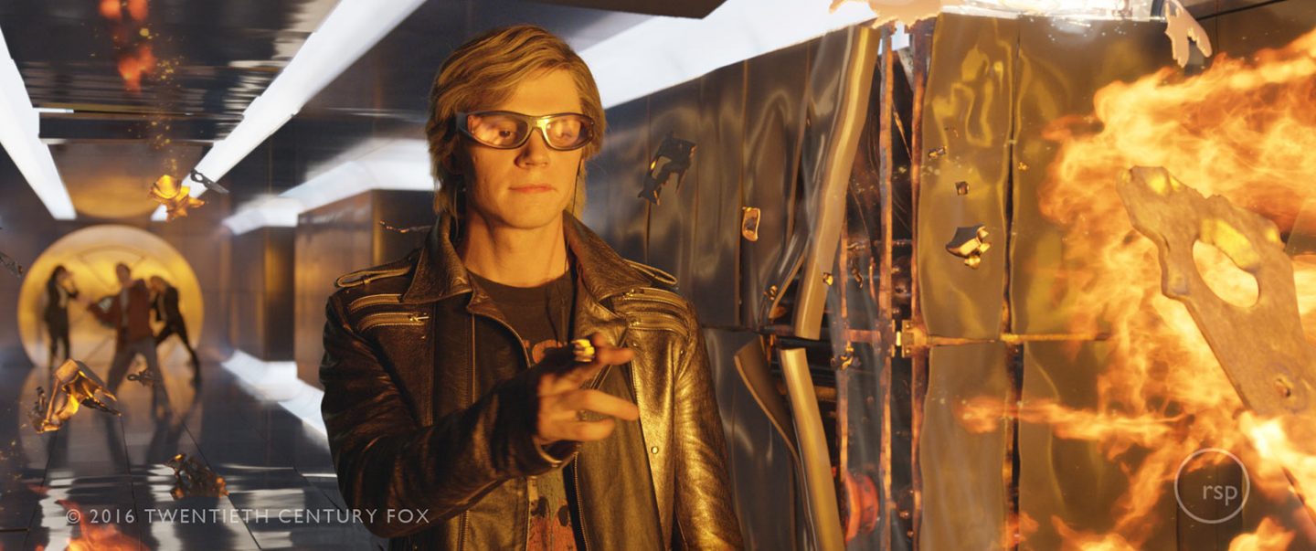 Evan Peters as Quicksilver is stay as playful as ever while demonstrating his superhero powers.