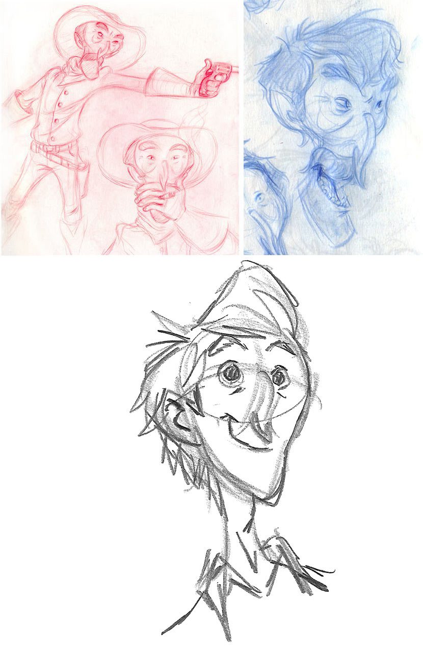 Exploring designs of the film's main character.