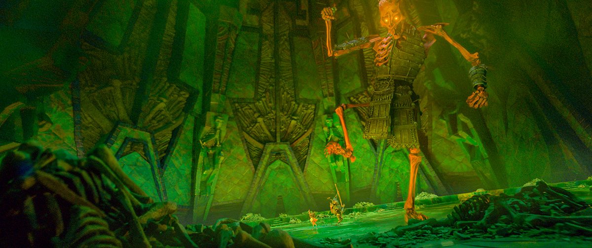 The Giant Skeleton attacks visitors to the Hall of Bones.