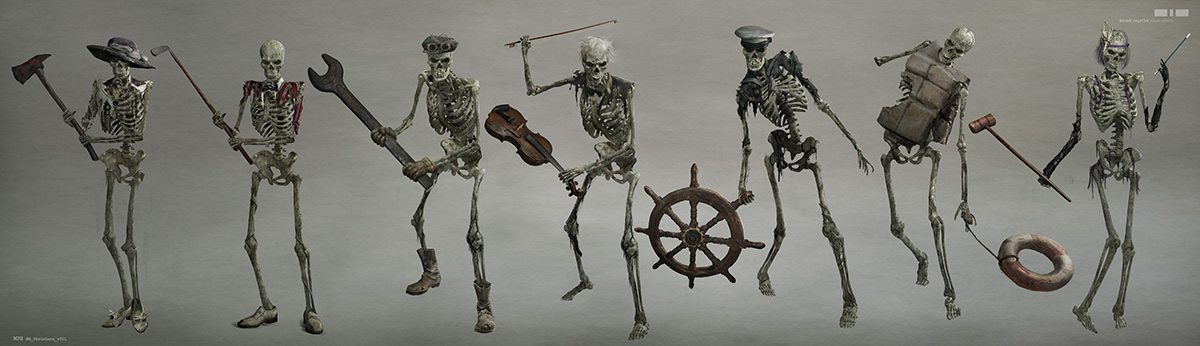 Individual skeleton designs.