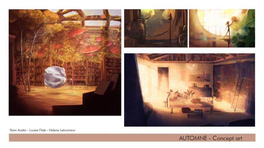 "Automne" concept and production artwork.