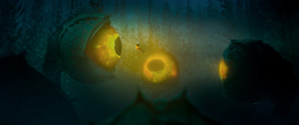 Kubo encounters the giant eye. Photo credit: Laika Studios / Focus Features.