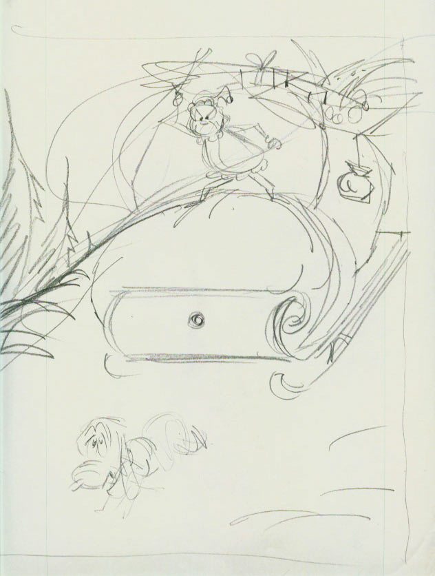 Story drawing by Irv Spector.