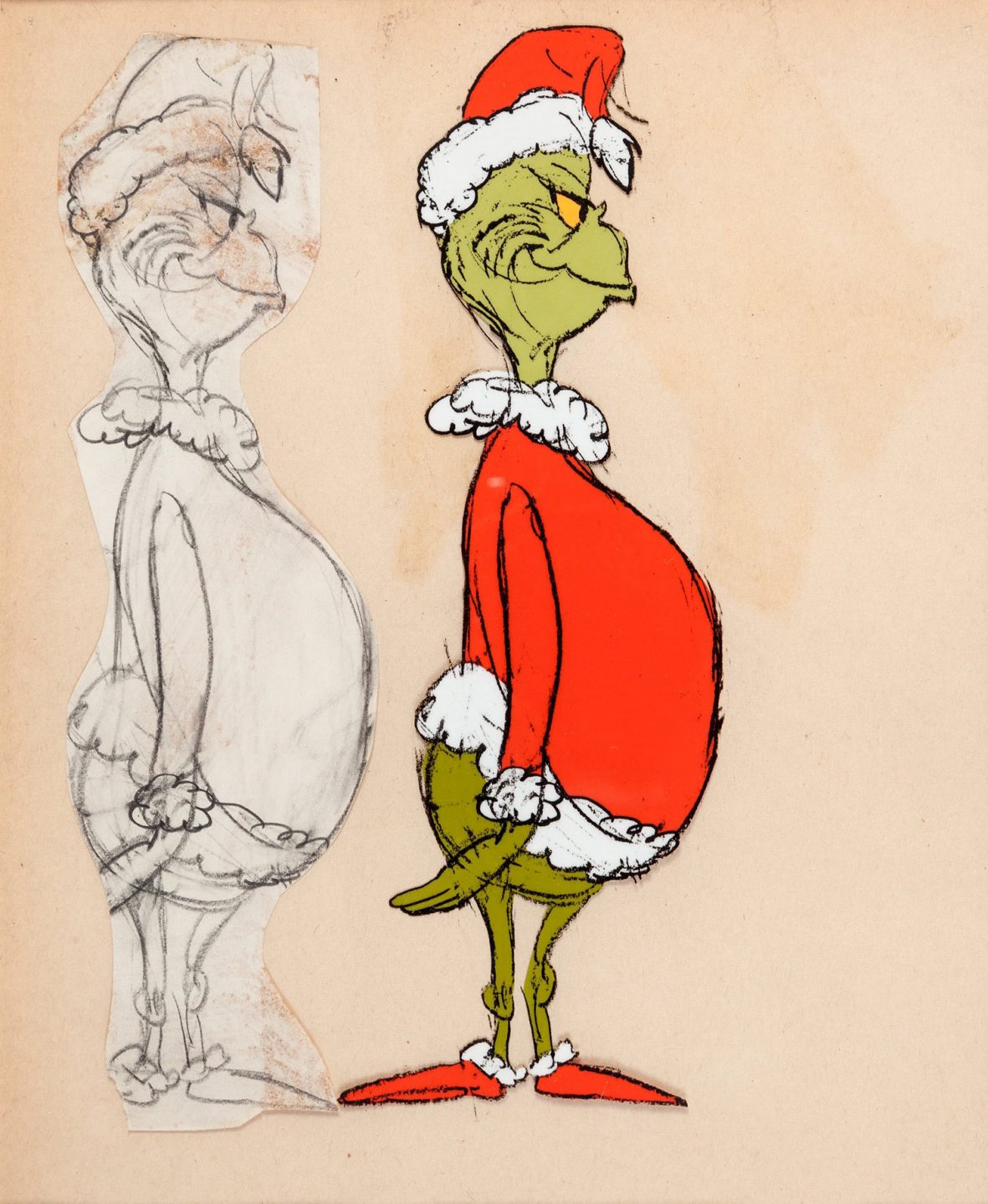 Early character design by Chuck Jones and color model cel test. 