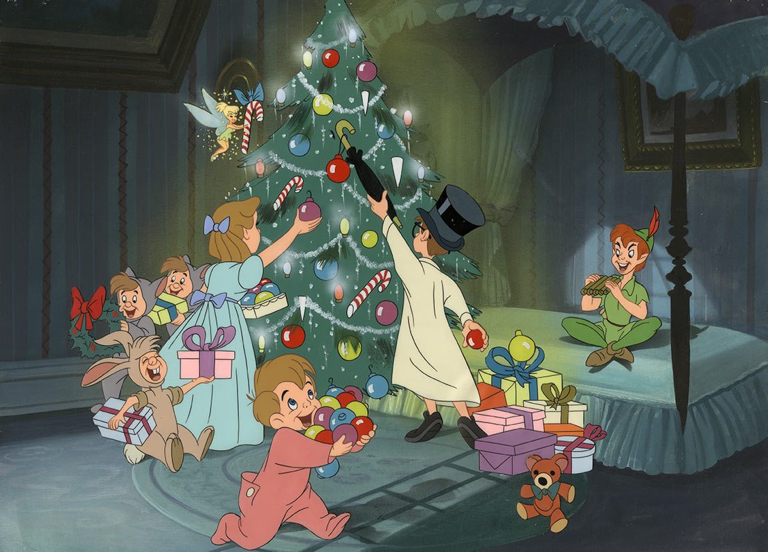 "Peter Pan" Disney art props Christmas presentation art.