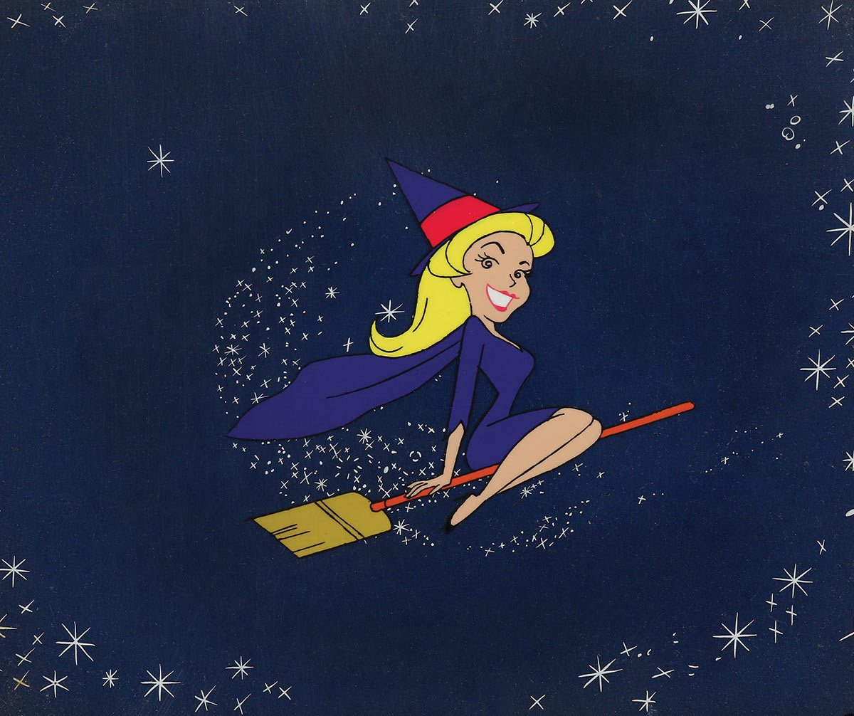 Samantha production cel with effects cel from the opening title to "Bewitched."