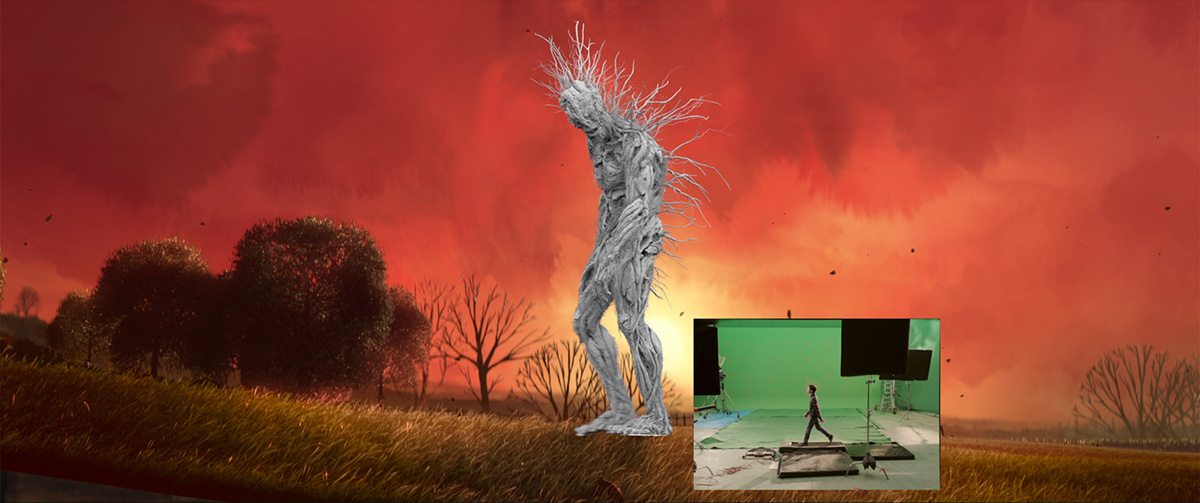 The monster model and greenscreen element for Conor.