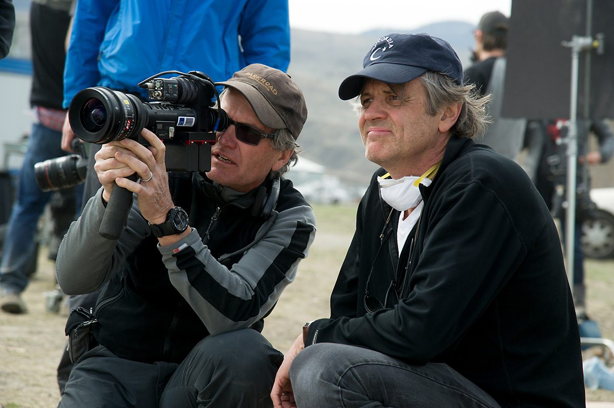 DP Don Burgess and Director Chris Wedge (right) and on the set of Monster Trucks.