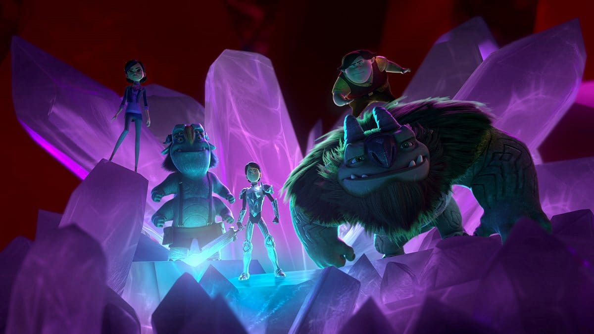 The main character James, voiced by the now deceased Anton Yelchin, and his friend Clare (Lexi Medrano) travel to the trolls underworld.