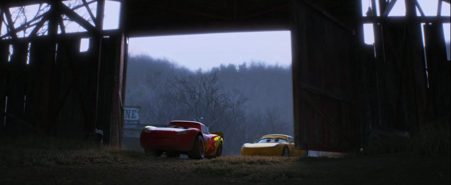 A still from "Cars 3."