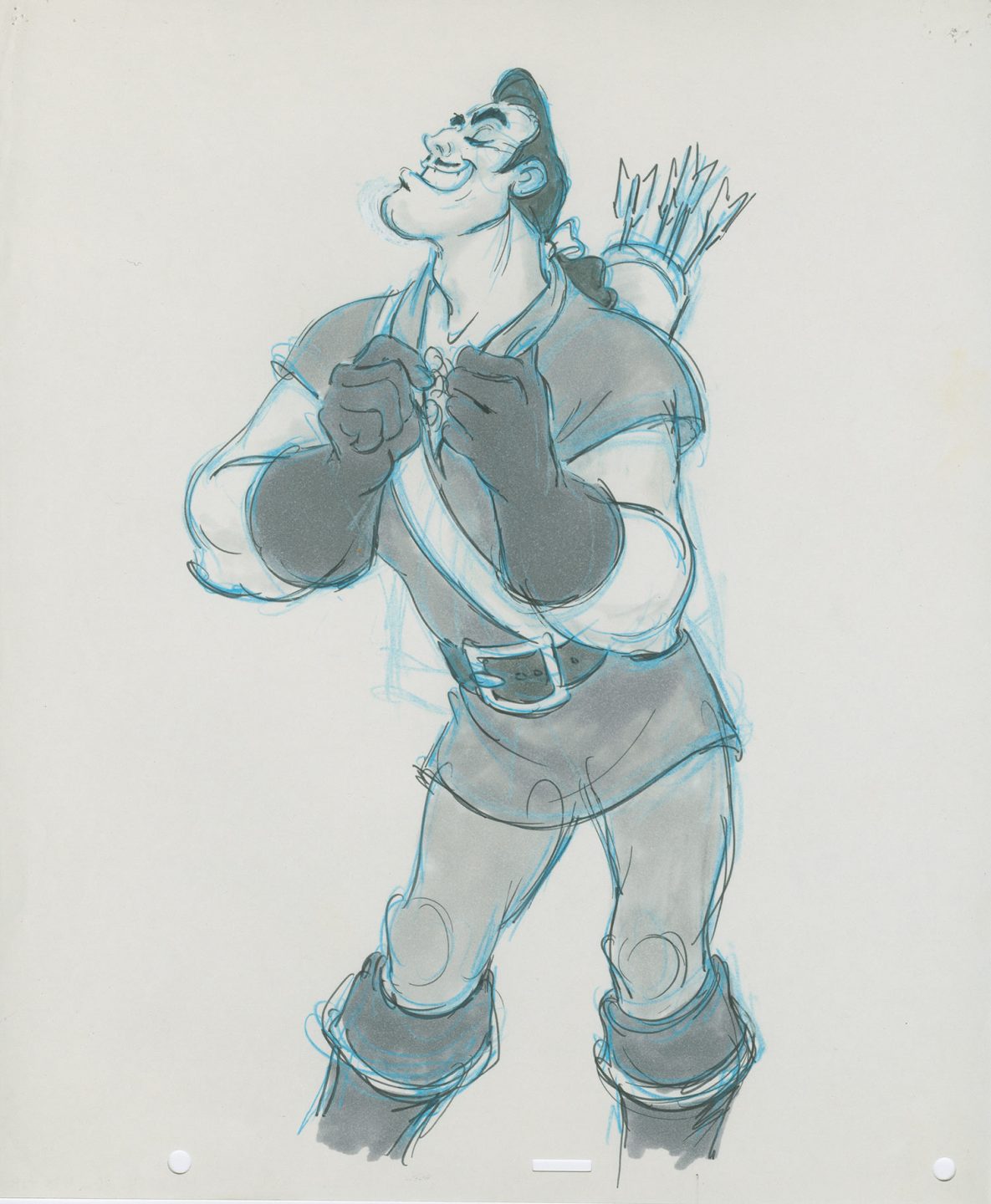 Visual development of Gaston from Disney's "Beauty and the Beast" (1991).