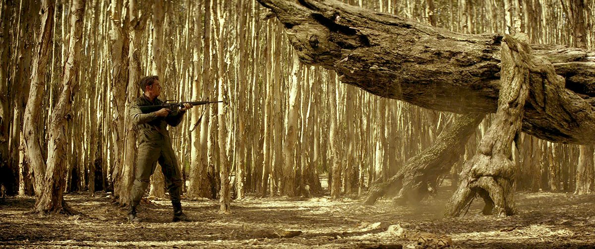 The giant stick insect-like creature, in this shot completed by Hybride. The studio, along with Rodeo FX, was a collaborator with ILM.