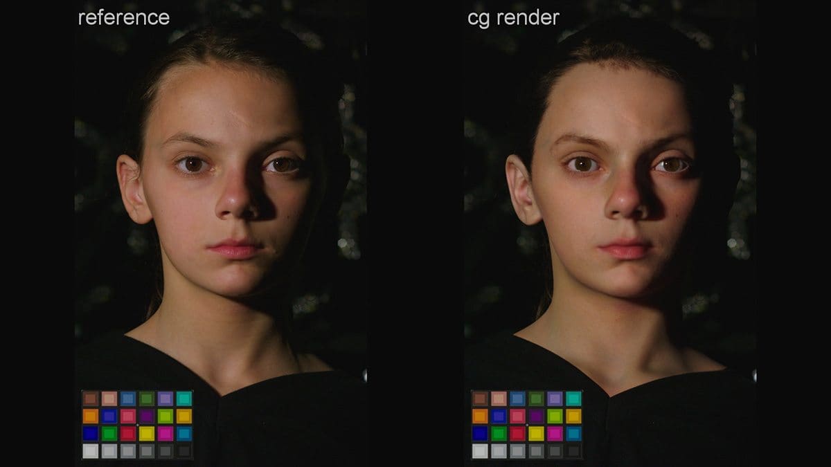 Real Dafne Keen and her cg head.