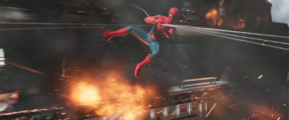 Spider-Man leaps into action in this Digital Domain shot.