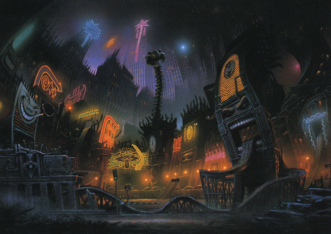 A background painting from "Cool World. (© Bakshi Productions, Inc.)