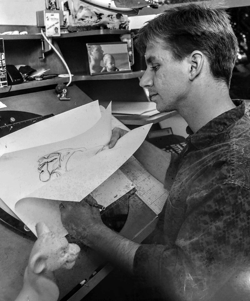 Here I am flipping drawings while working on "The Lion King."
