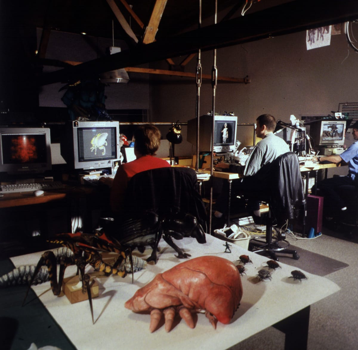 Inside Tippett Studios during the making of "Starship Troopers."