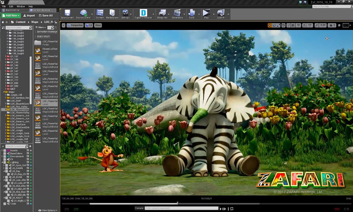 An Unreal Engine screenshot with Zafari in production.