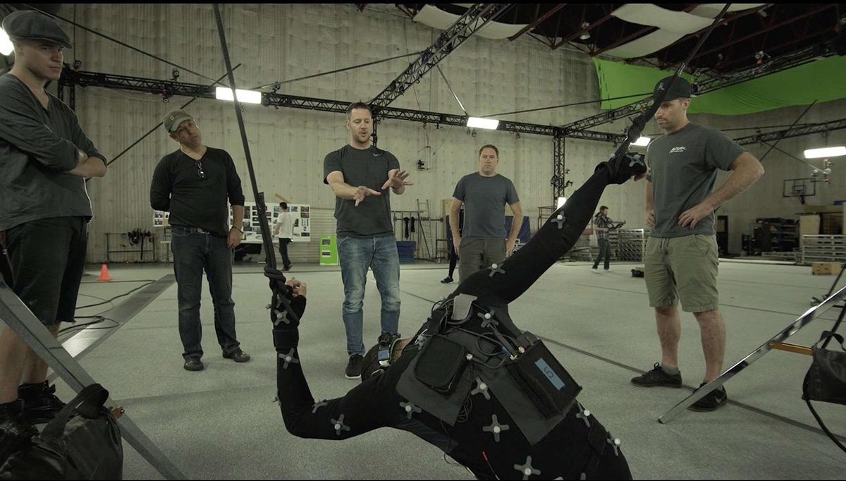 Motion capture was a large part of the virtual production behind the Adam shorts to bring both robots and digital humans to life. 
