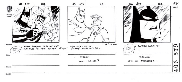 Storyboards by del Carmen from "Batman: The Animated Series."