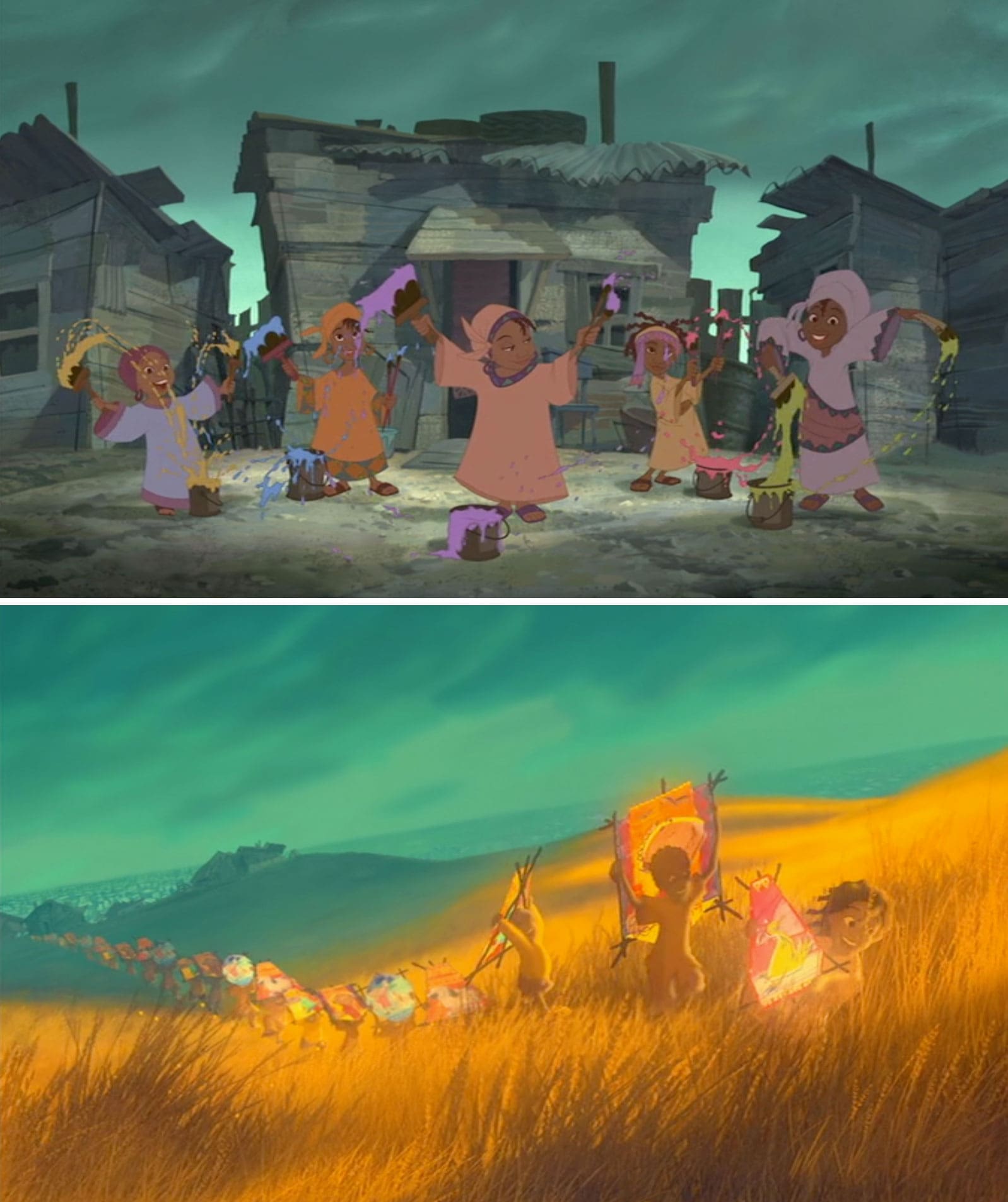 Stills from "One by One," a Disney short released in 2004