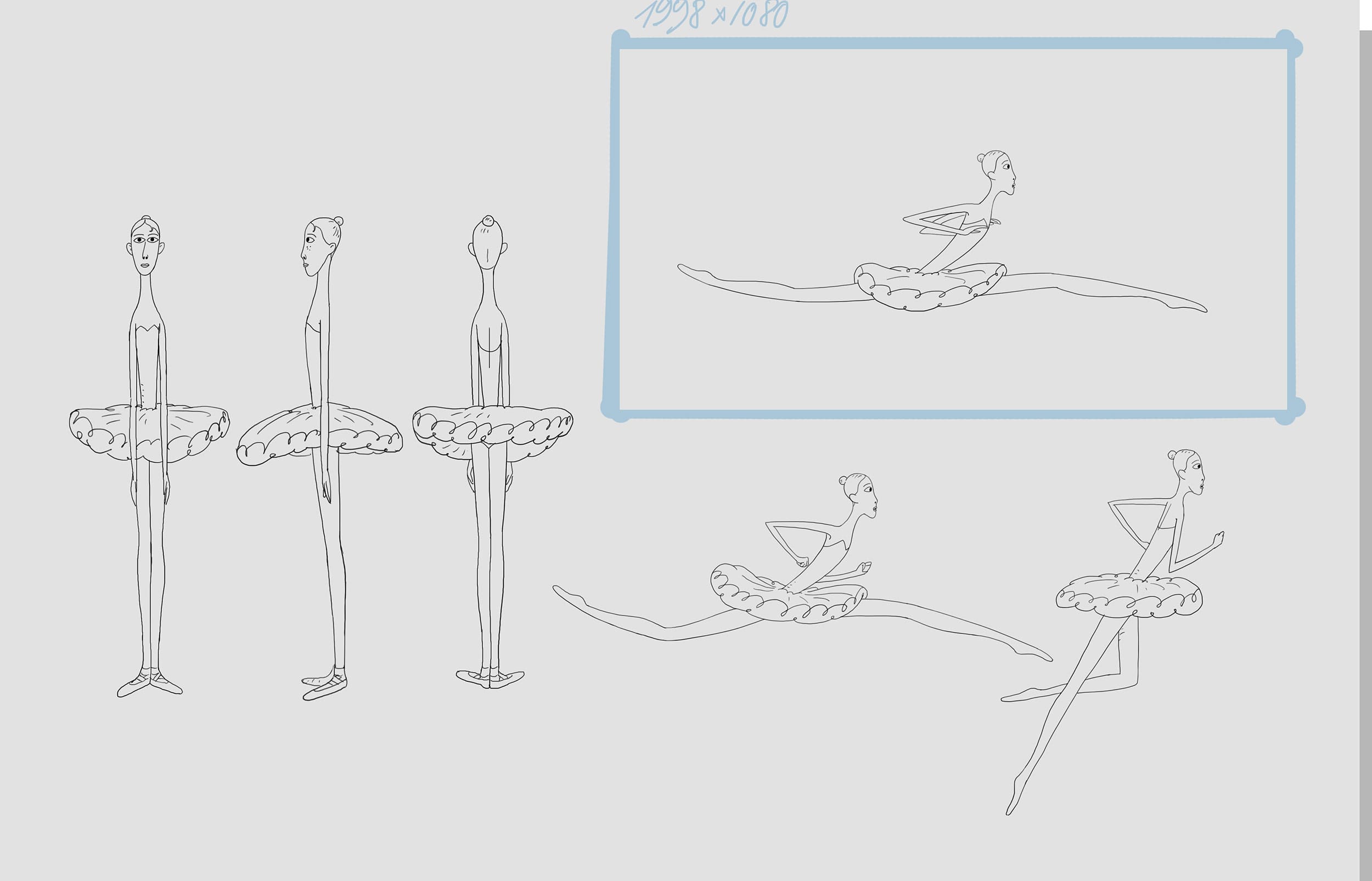 Layout drawings for ballet sequence.