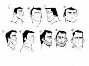 Early Head Sketches of main character, Cleveland Carr