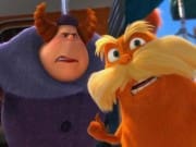 Aunt Grizelda (ELMARIE WENDEL) is annoyed by the Lorax (DANNY DE